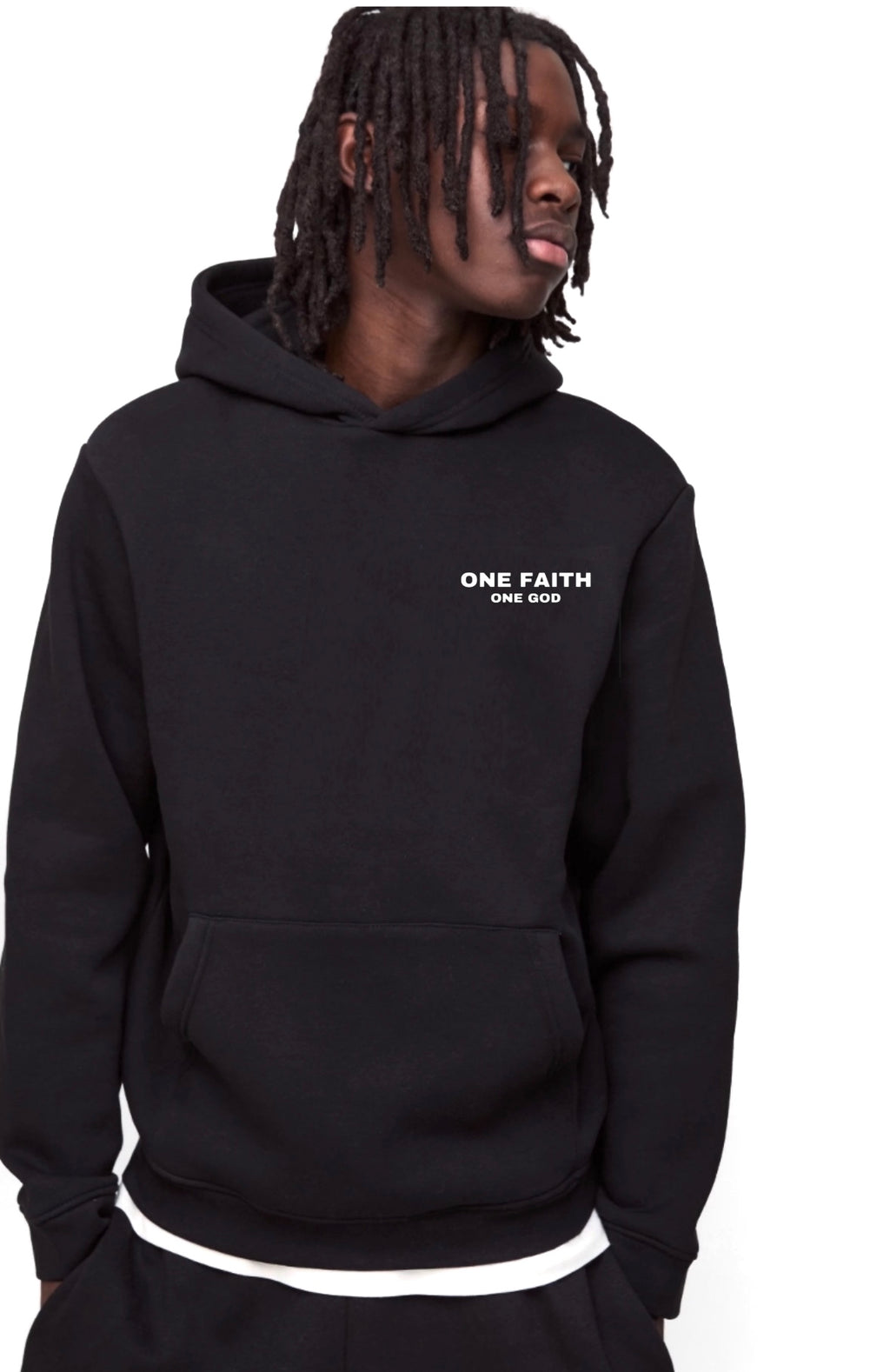 One faith one god heavy weight hoodie
